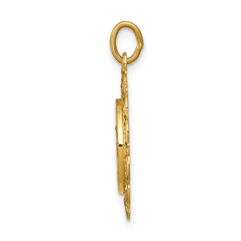 Million Charms 14K Yellow Gold Themed Religious Saint Anne Medal Charm