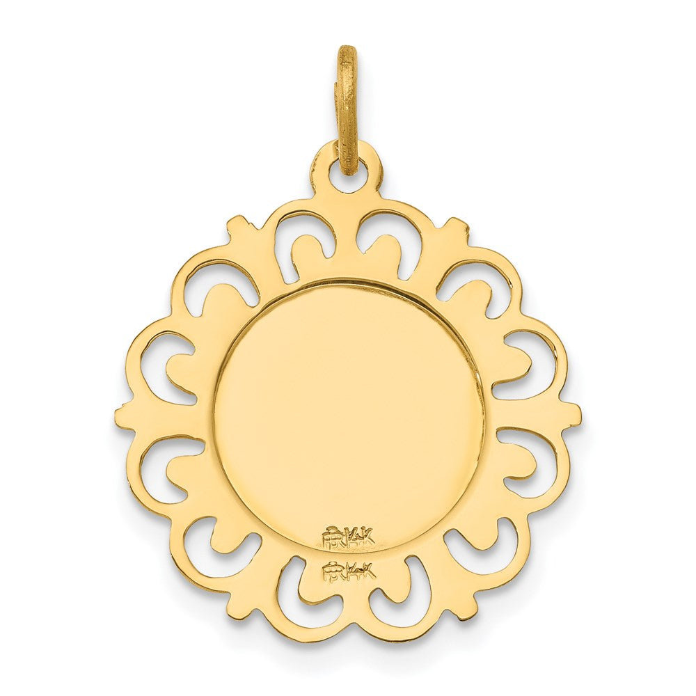 Million Charms 14K Yellow Gold Themed Religious Saint Anne Medal Charm
