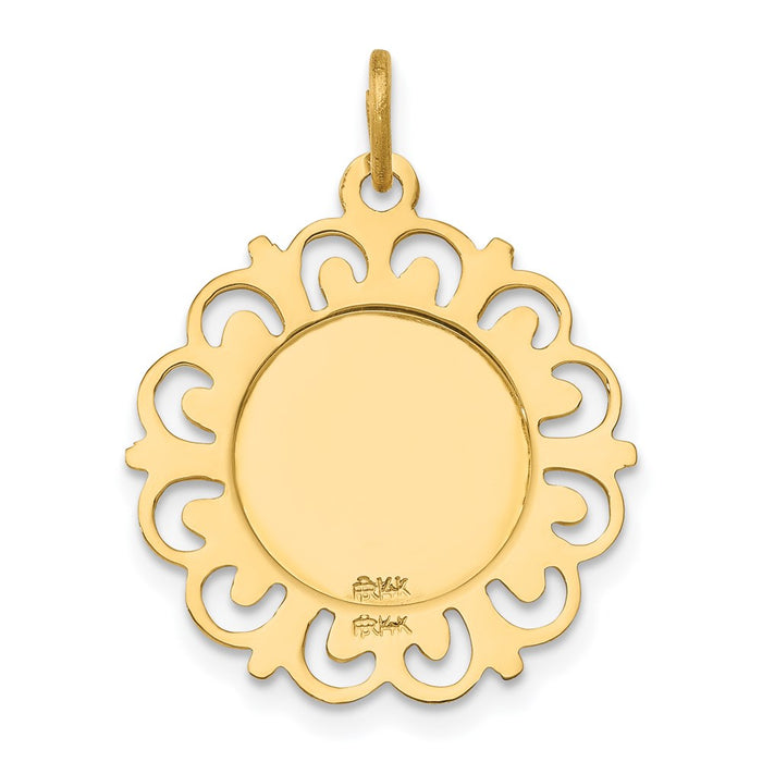 Million Charms 14K Yellow Gold Themed Religious Saint Anne Medal Charm