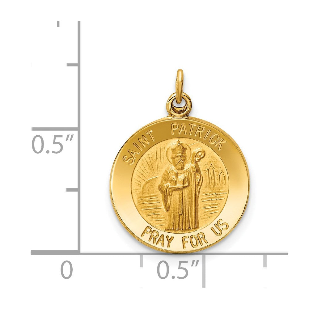 Million Charms 14K Yellow Gold Themed Religious Saint Patrick Medal Charm