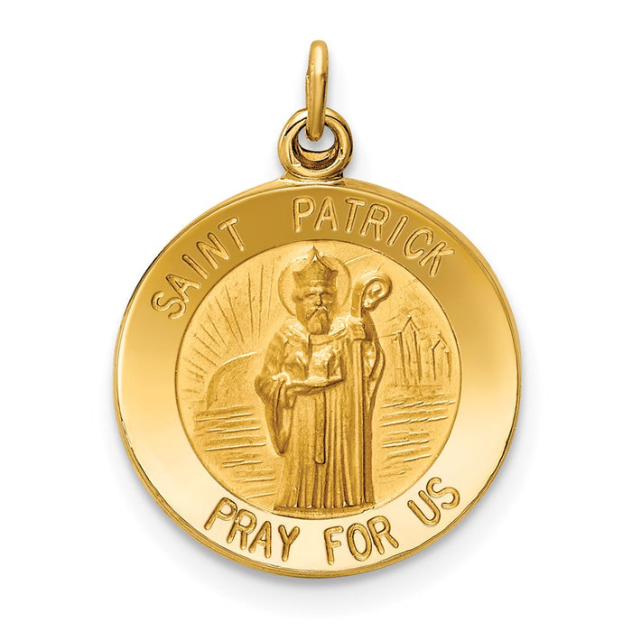 Million Charms 14K Yellow Gold Themed Religious Saint Patrick Medal Charm