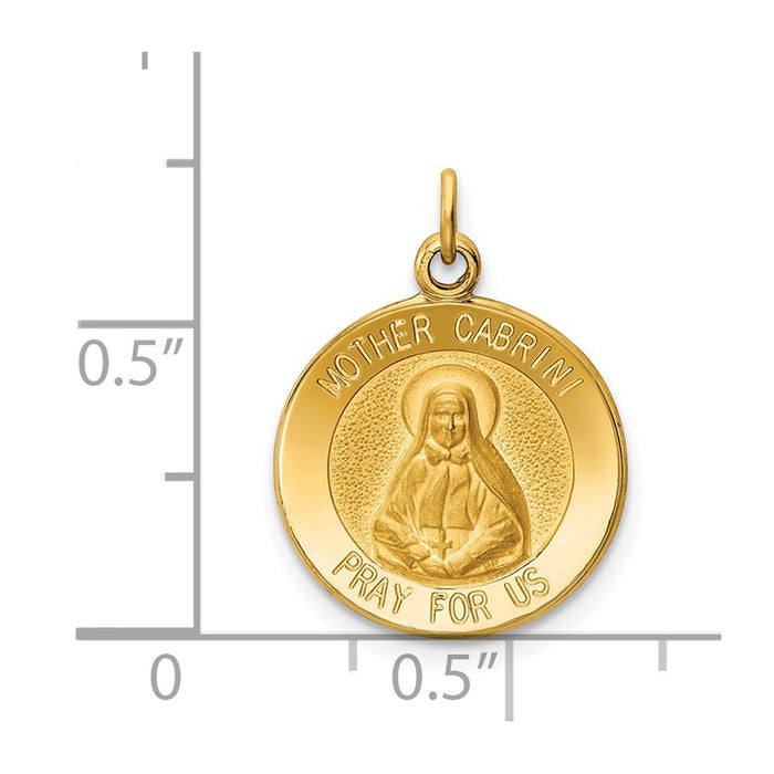 Million Charms 14K Yellow Gold Themed Mother Cabrini Medal Charm