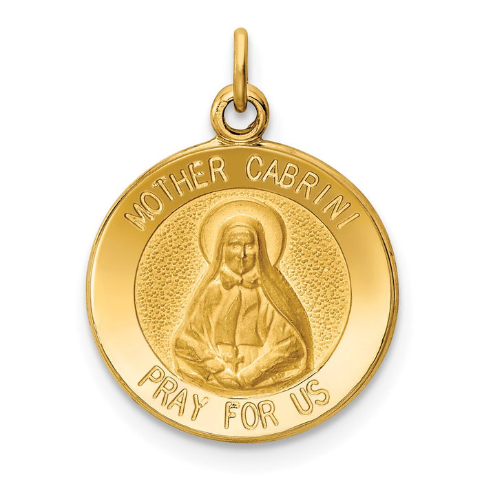 Million Charms 14K Yellow Gold Themed Mother Cabrini Medal Charm