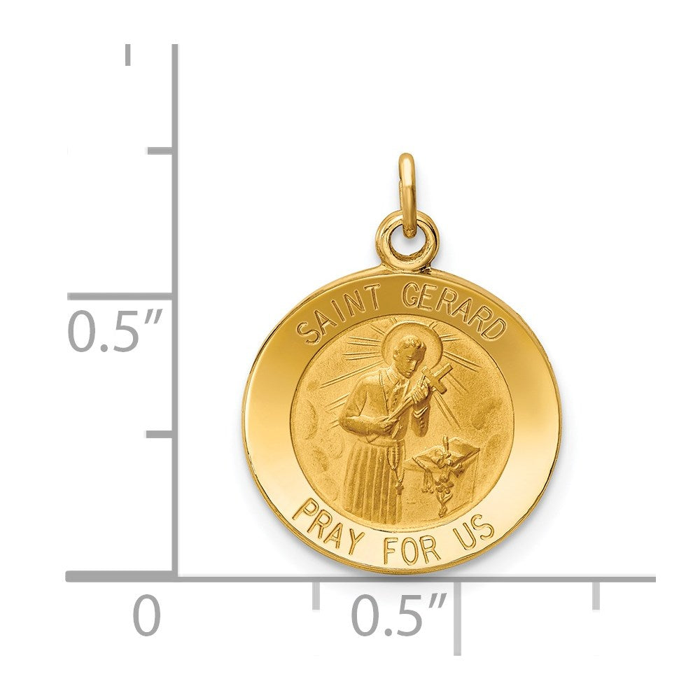 Million Charms 14K Yellow Gold Themed Religious Saint Gerard Medal Charm