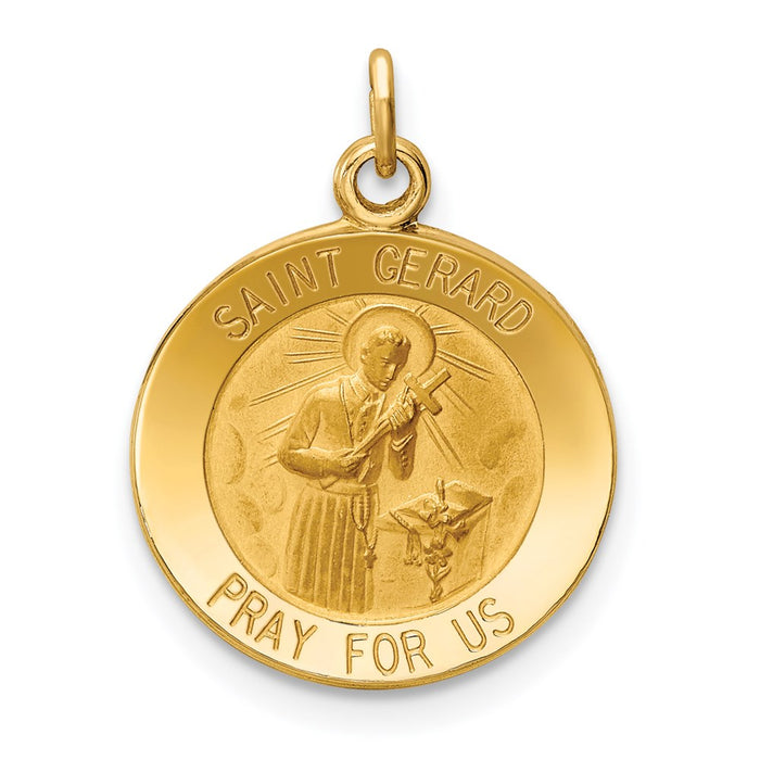 Million Charms 14K Yellow Gold Themed Religious Saint Gerard Medal Charm