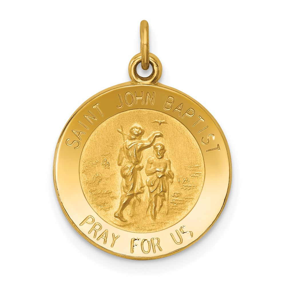 Million Charms 14K Yellow Gold Themed Religious Saint John Baptist Medal Charm