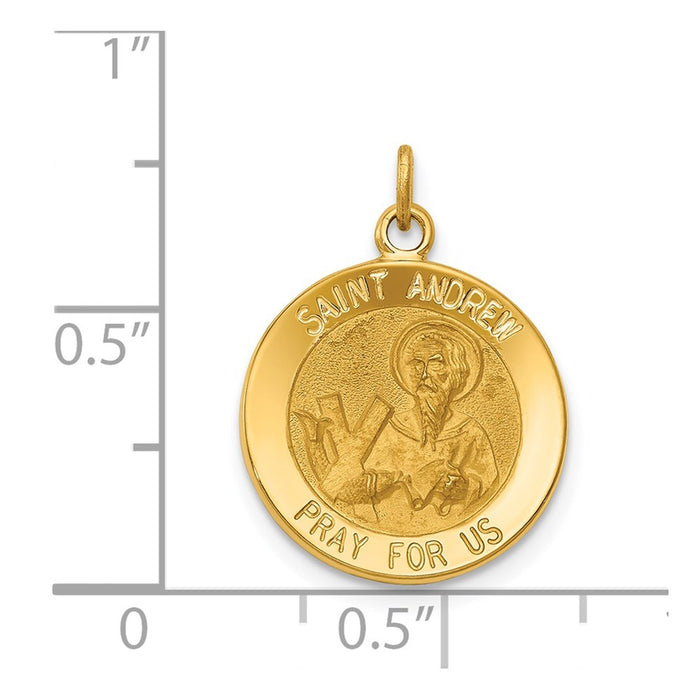 Million Charms 14K Yellow Gold Themed Religious Saint Andrew Medal Charm