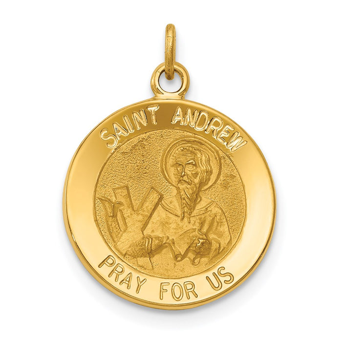 Million Charms 14K Yellow Gold Themed Religious Saint Andrew Medal Charm