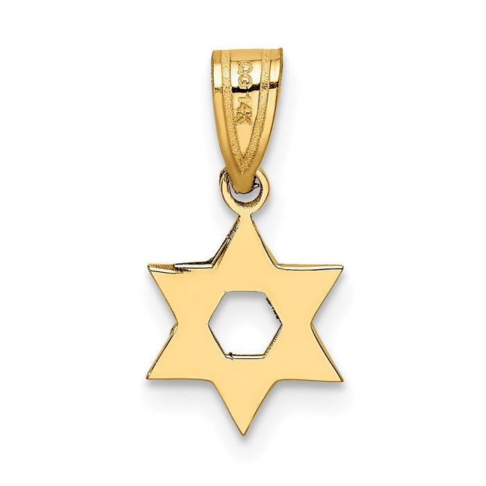 Million Charms 14K Yellow Gold Themed Religious Jewish Star Of David Pendant