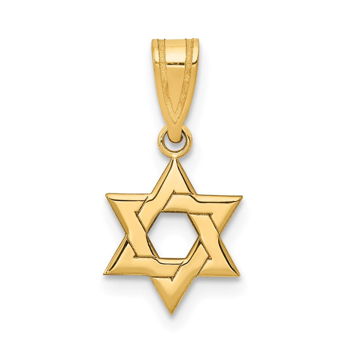 Million Charms 14K Yellow Gold Themed Religious Jewish Star Of David Pendant