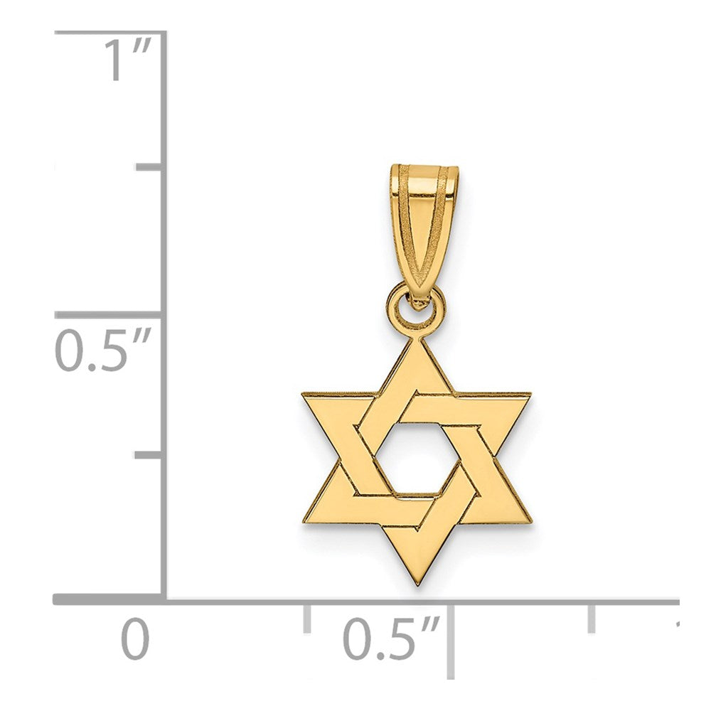 Million Charms 14K Yellow Gold Themed Religious Jewish Star Of David Pendant