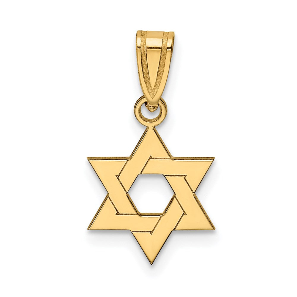 Million Charms 14K Yellow Gold Themed Religious Jewish Star Of David Pendant
