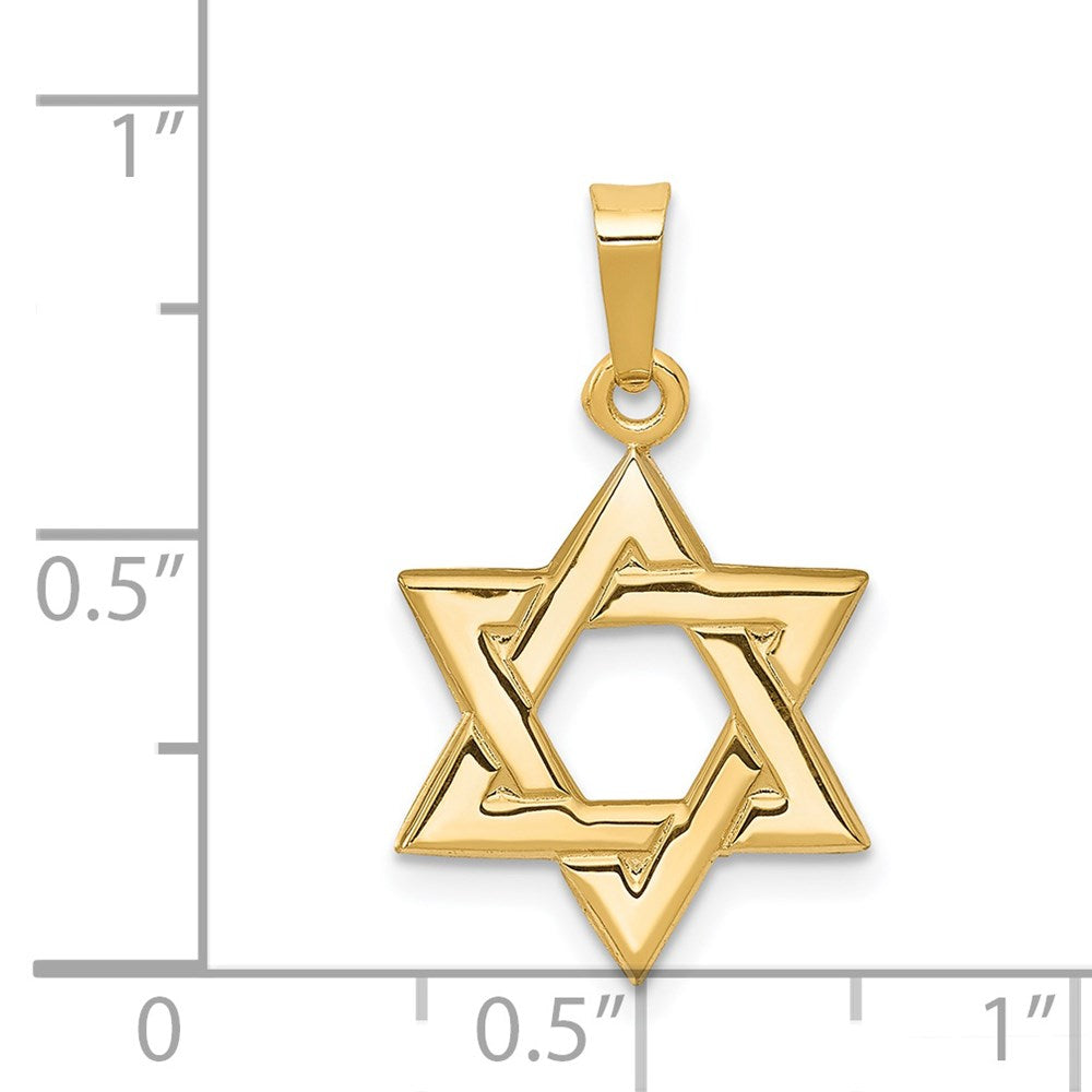 Million Charms 14K Yellow Gold Themed Religious Jewish Star Of David Pendant