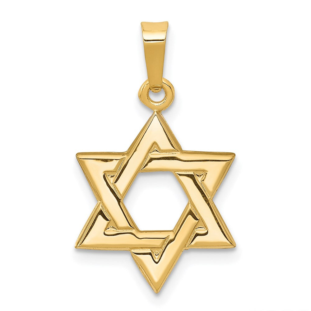 Million Charms 14K Yellow Gold Themed Religious Jewish Star Of David Pendant