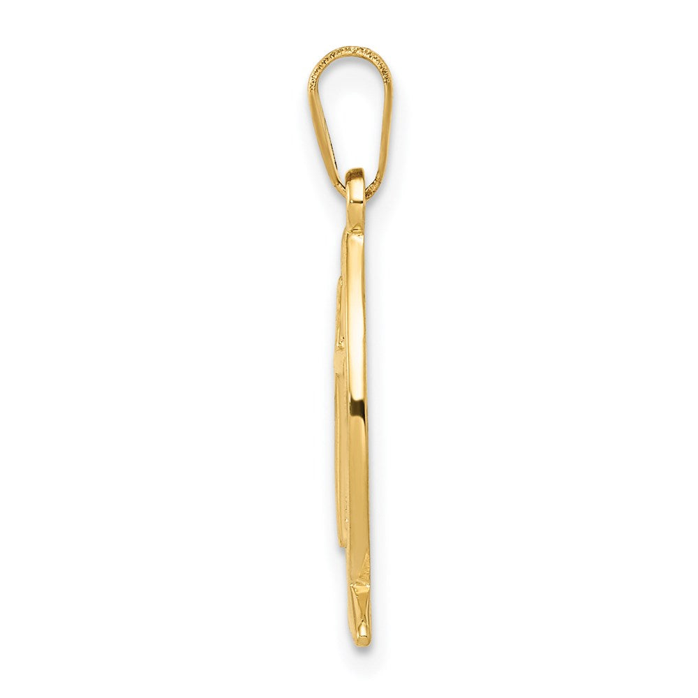 Million Charms 14K Yellow Gold Themed Ichthus Fish Pendant