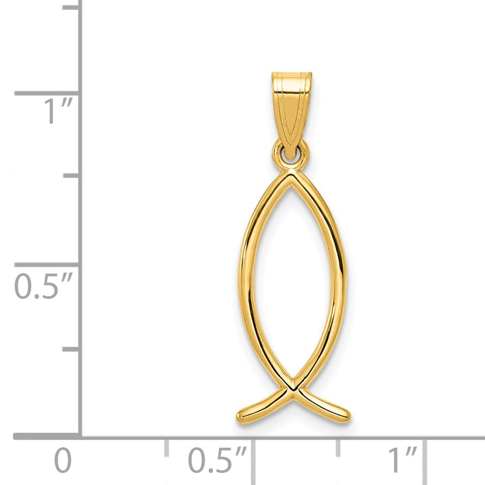 Million Charms 14K Yellow Gold Themed Ichthus Fish Charm