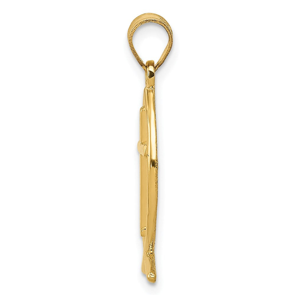 Million Charms 14K Yellow Gold Themed Ichthus Fish Pendant