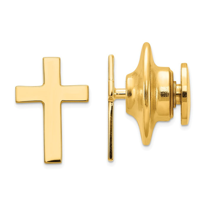 Occasion Gallery, Men's Accessories, 14k Yellow Gold Polished Cross Tie Tac