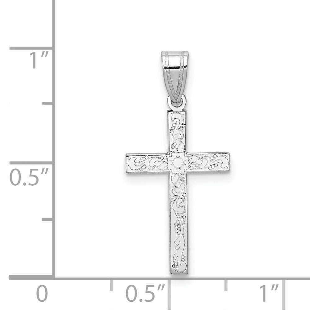 Million Charms 14K White Relgious Cross Charm