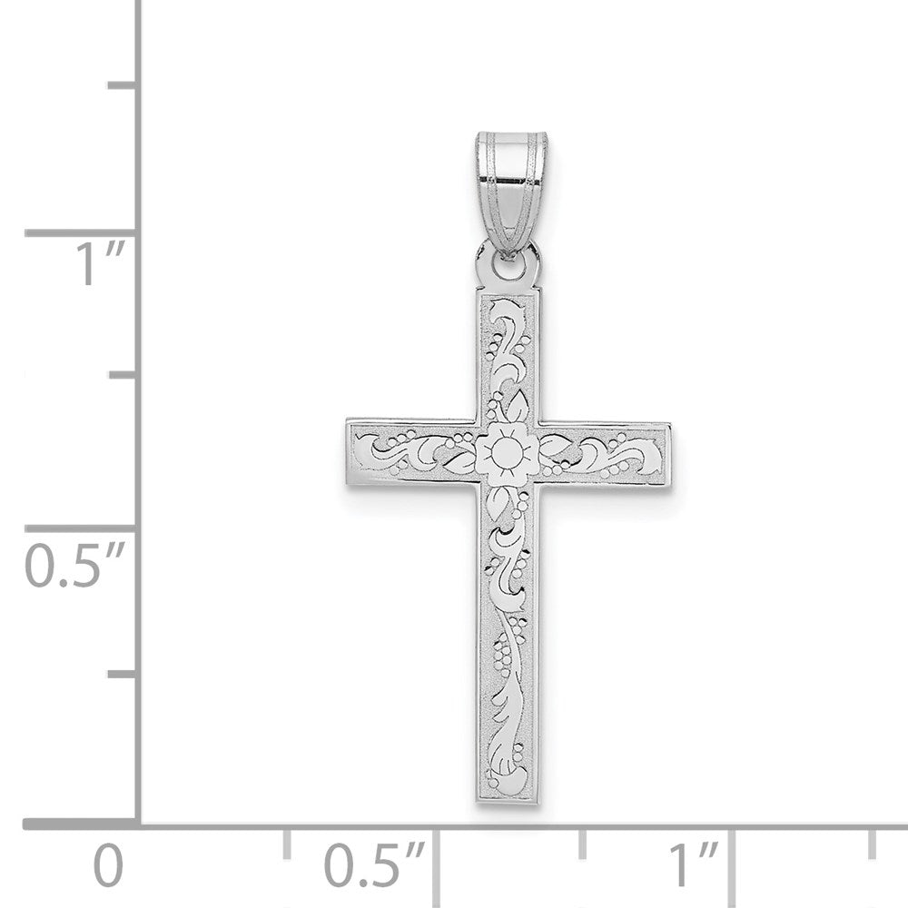 Million Charms 14K White Relgious Cross Pendant