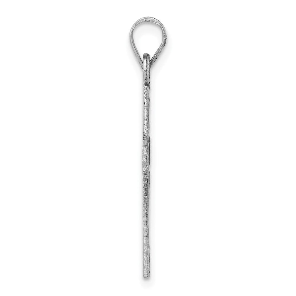 Million Charms 14K White Gold Themed Relgious Cross Pendant