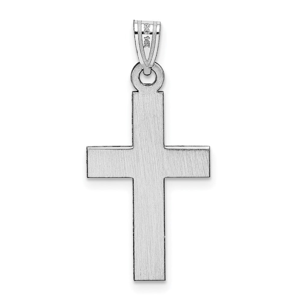 Million Charms 14K White Gold Themed Relgious Cross Pendant