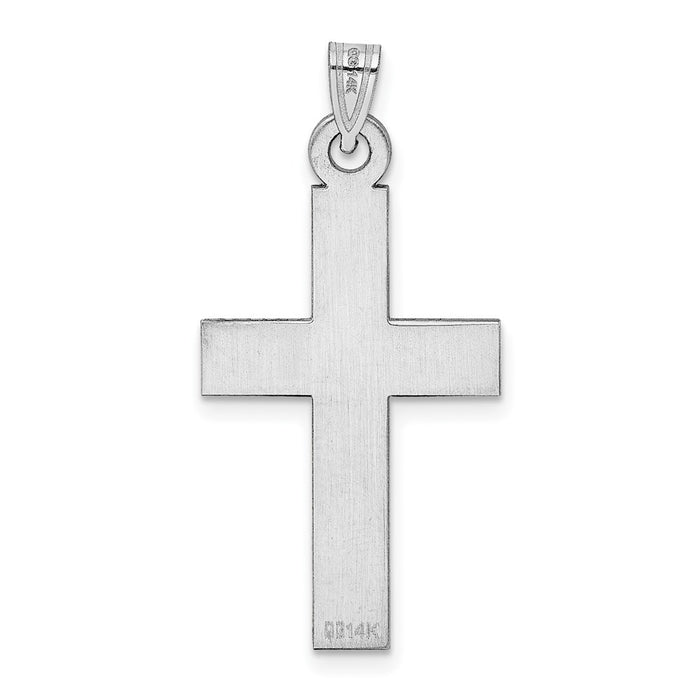 Million Charms 14K White Gold Themed Relgious Cross Pendant