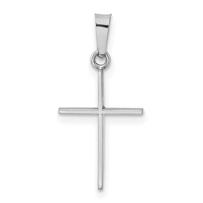 Million Charms 14K White Gold Themed Relgious Cross Charm