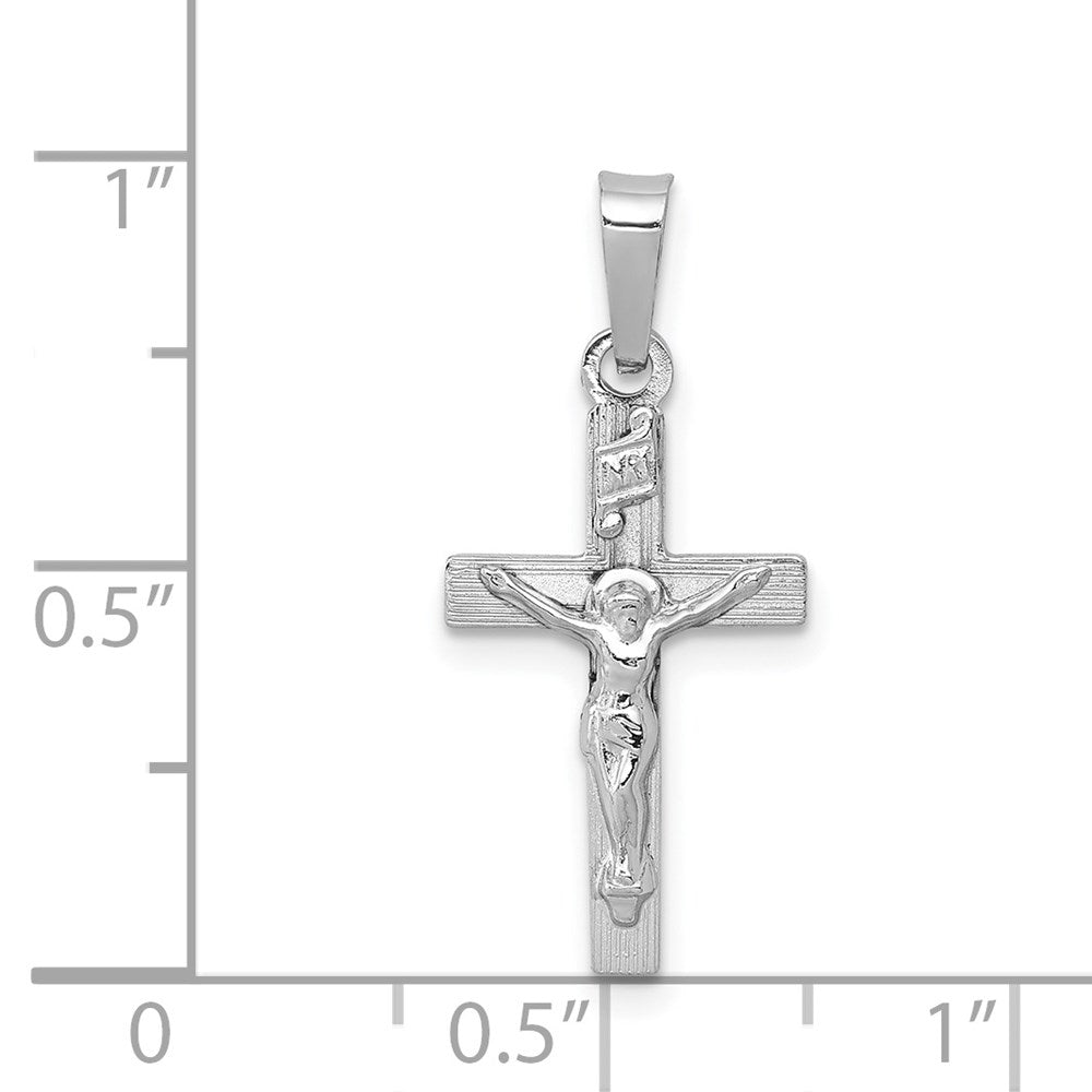 Million Charms 14K White Gold Themed Inri Relgious Crucifix Charm