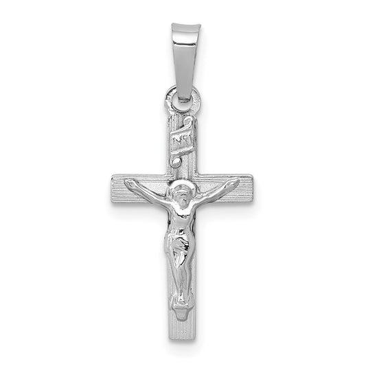 Million Charms 14K White Gold Themed Inri Relgious Crucifix Charm
