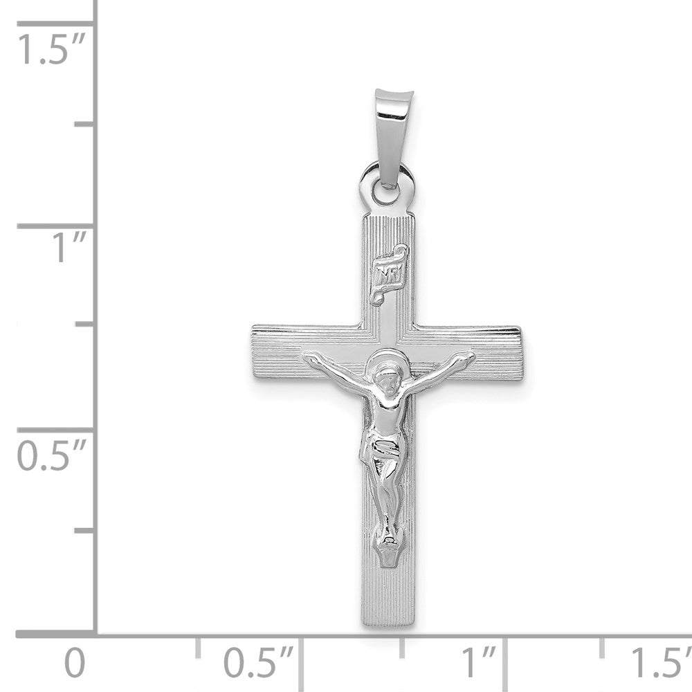 Million Charms 14K White Gold Themed Inri Relgious Crucifix Charm