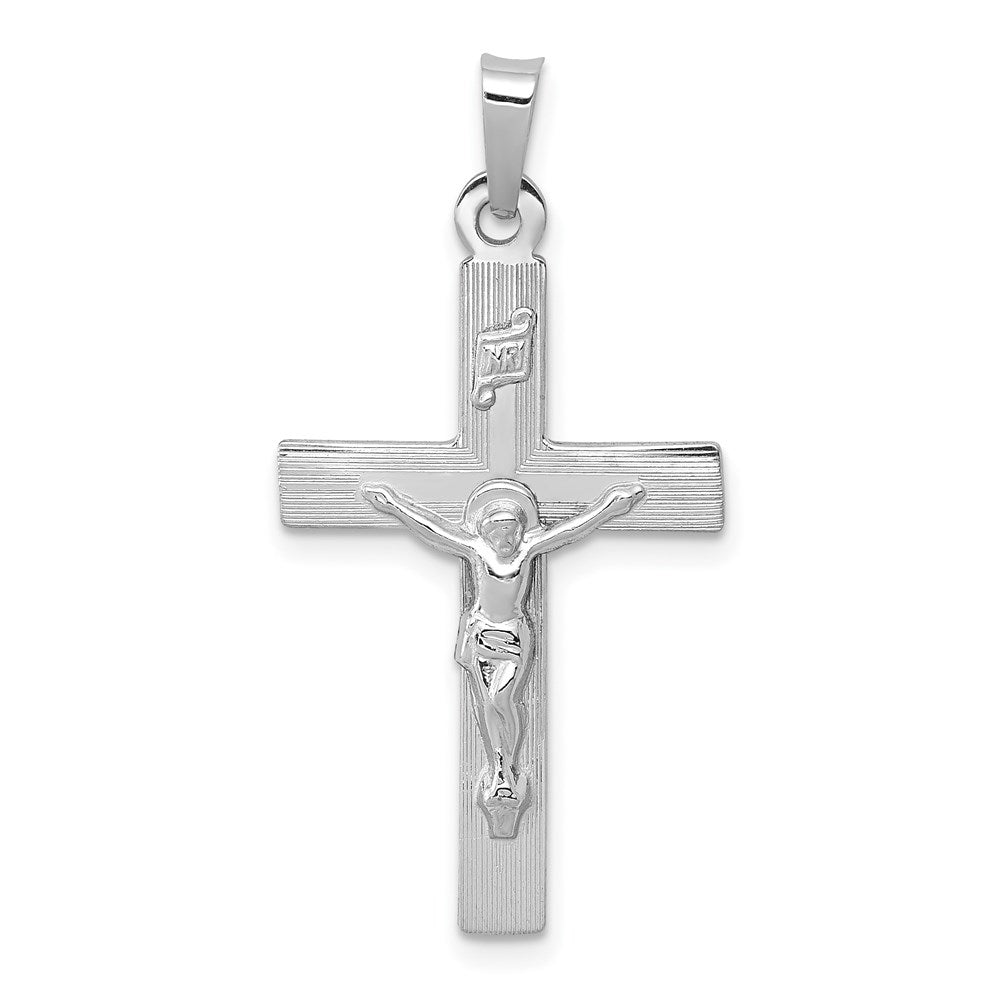 Million Charms 14K White Gold Themed Inri Relgious Crucifix Charm