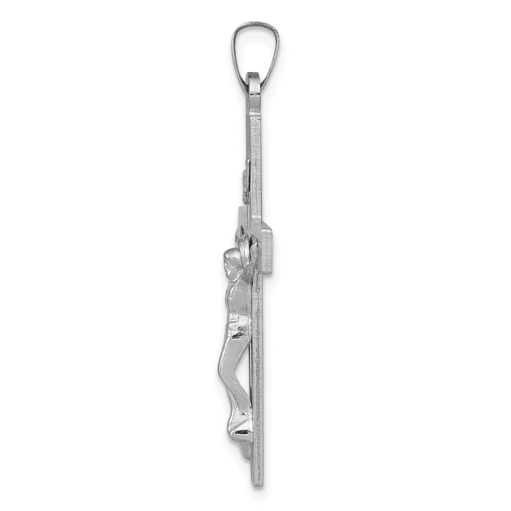 Million Charms 14K White Gold Themed Inri Relgious Crucifix Charm