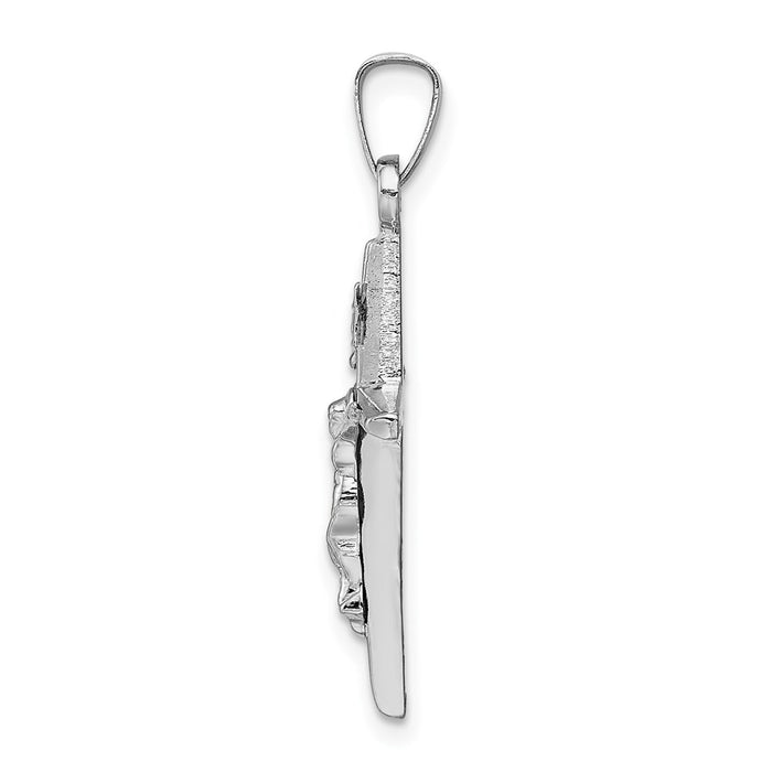 Million Charms 14K White Gold Themed Inri Relgious Crucifix Charm