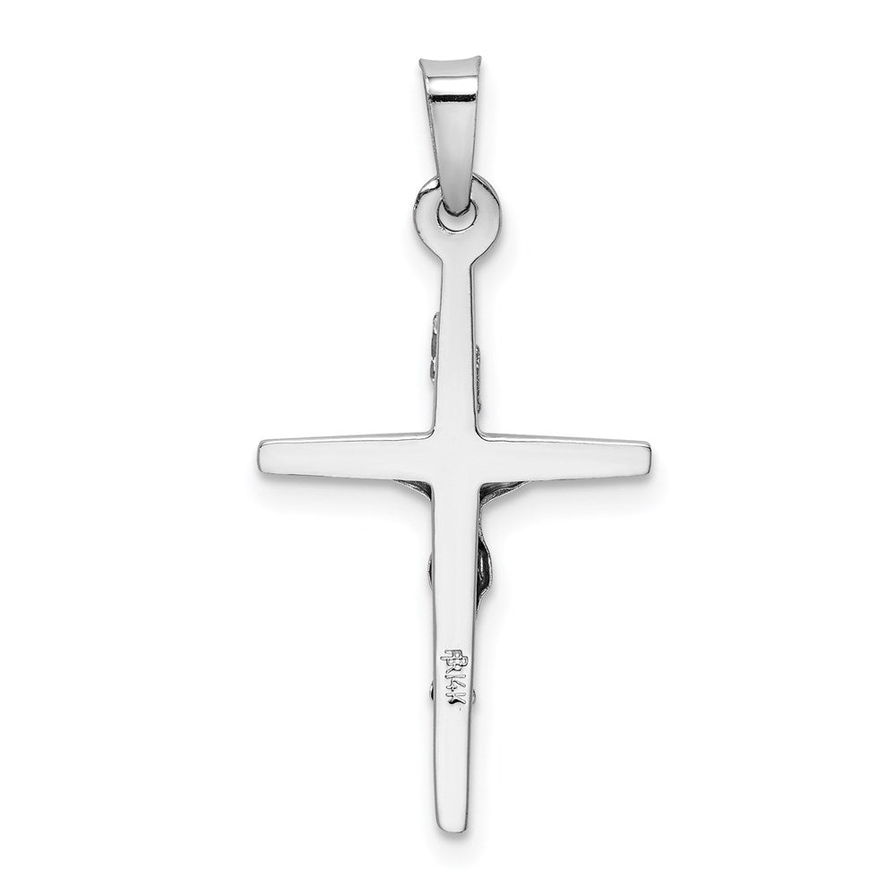 Million Charms 14K White Gold Themed Inri Relgious Crucifix Charm
