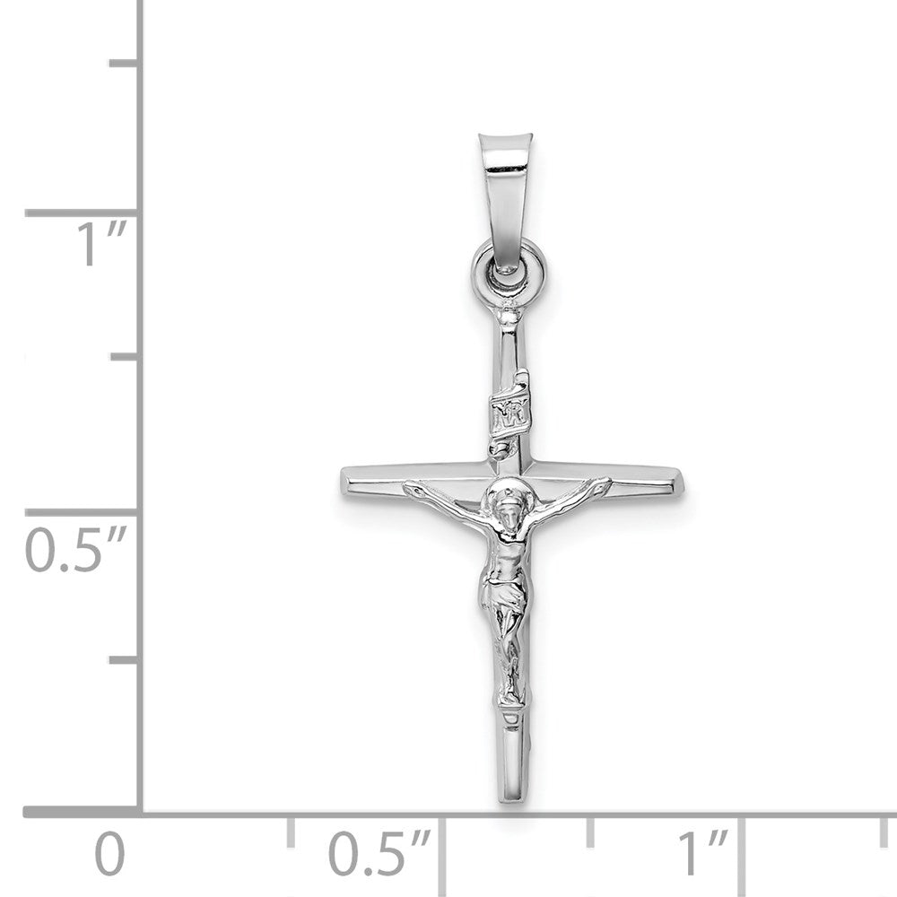 Million Charms 14K White Gold Themed Inri Relgious Crucifix Charm