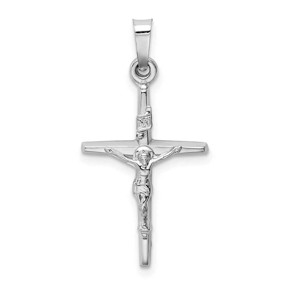 Million Charms 14K White Gold Themed Inri Relgious Crucifix Charm