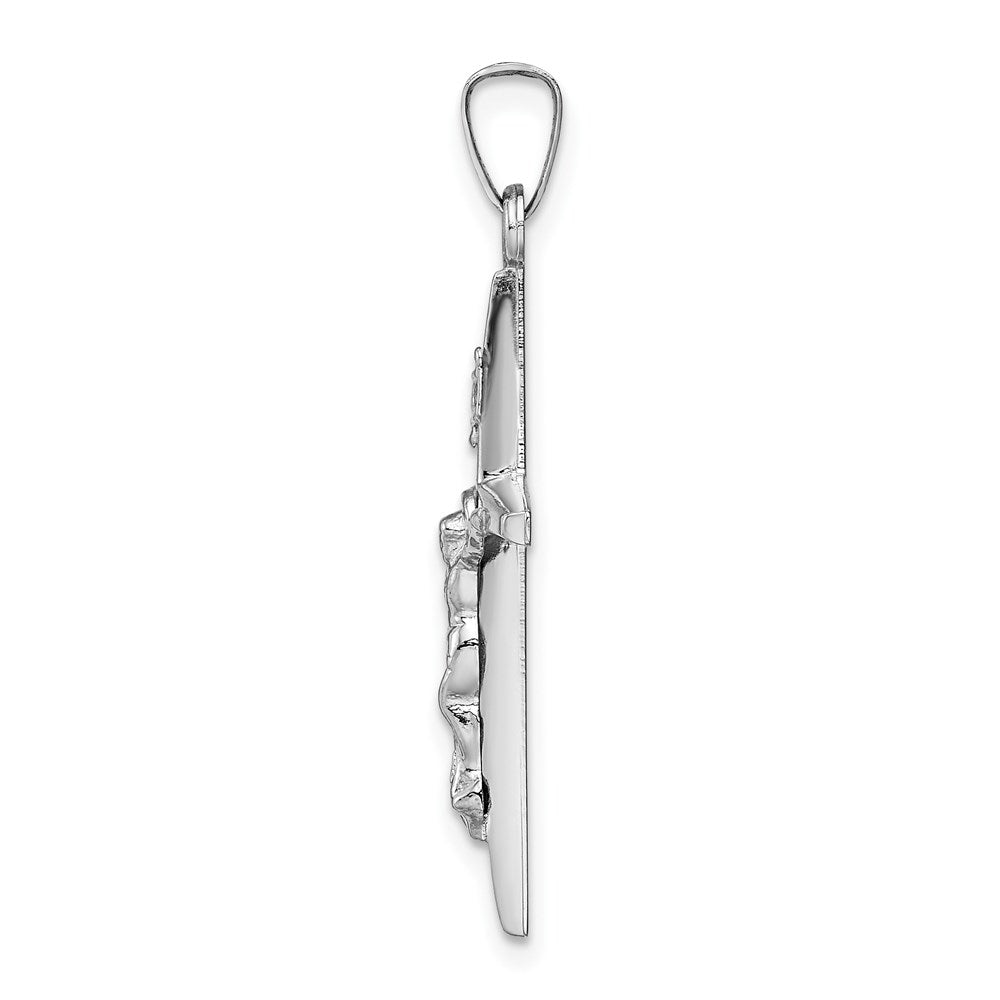 Million Charms 14K White Gold Themed Inri Relgious Crucifix Charm