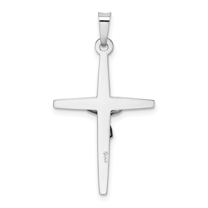 Million Charms 14K White Gold Themed Inri Relgious Crucifix Charm
