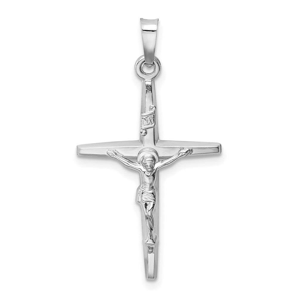 Million Charms 14K White Gold Themed Inri Relgious Crucifix Charm