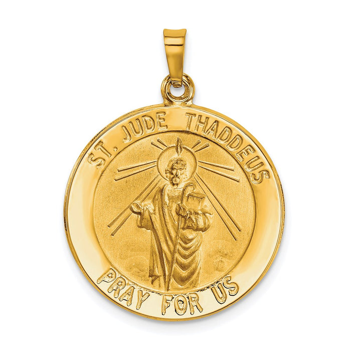 Million Charms 14K Yellow Gold Themed Religious Saint Jude Medal Pendant