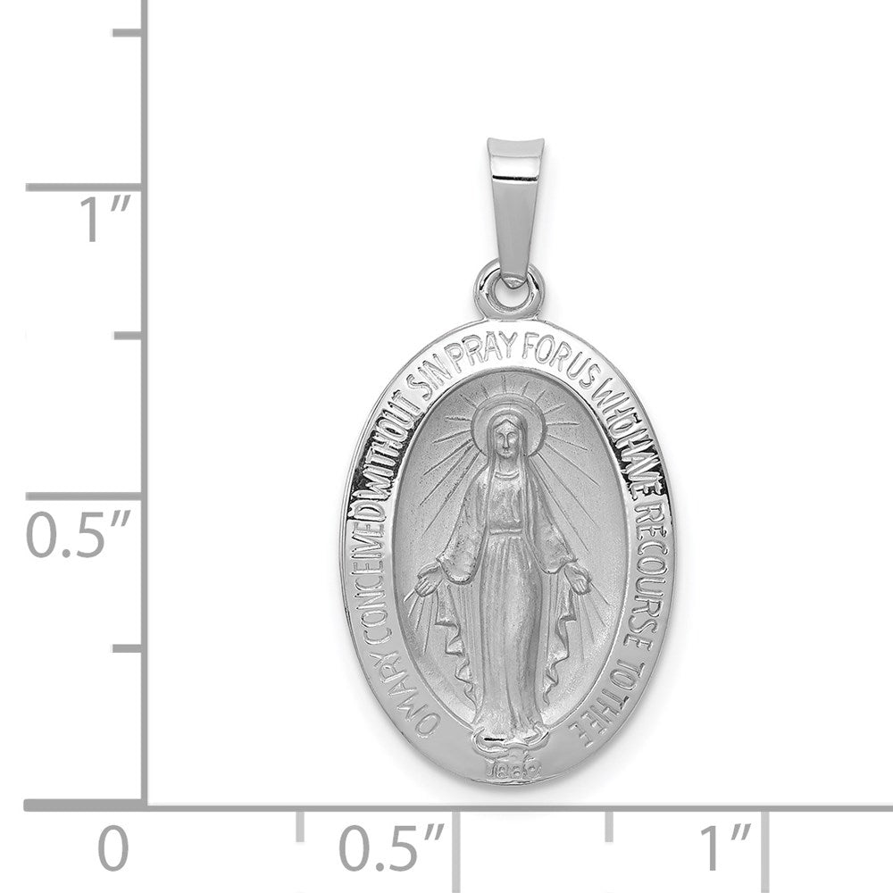 Million Charms 14K White Gold Themed Religious Miraculous Medal