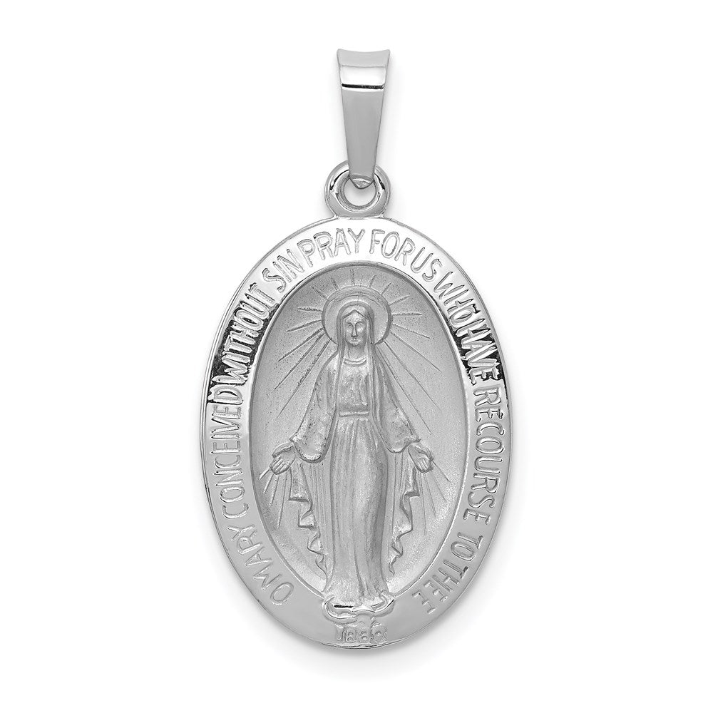 Million Charms 14K White Gold Themed Religious Miraculous Medal