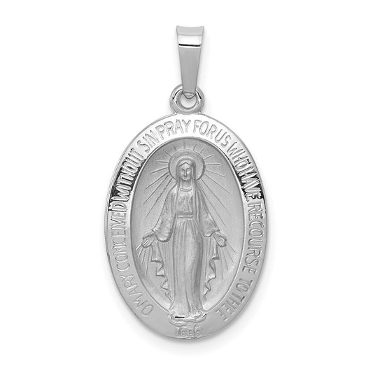 Million Charms 14K White Gold Themed Religious Miraculous Medal