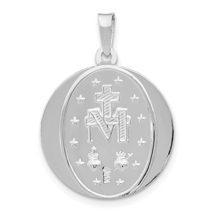 Million Charms 14K White Gold Themed Religious Miraculous Medal