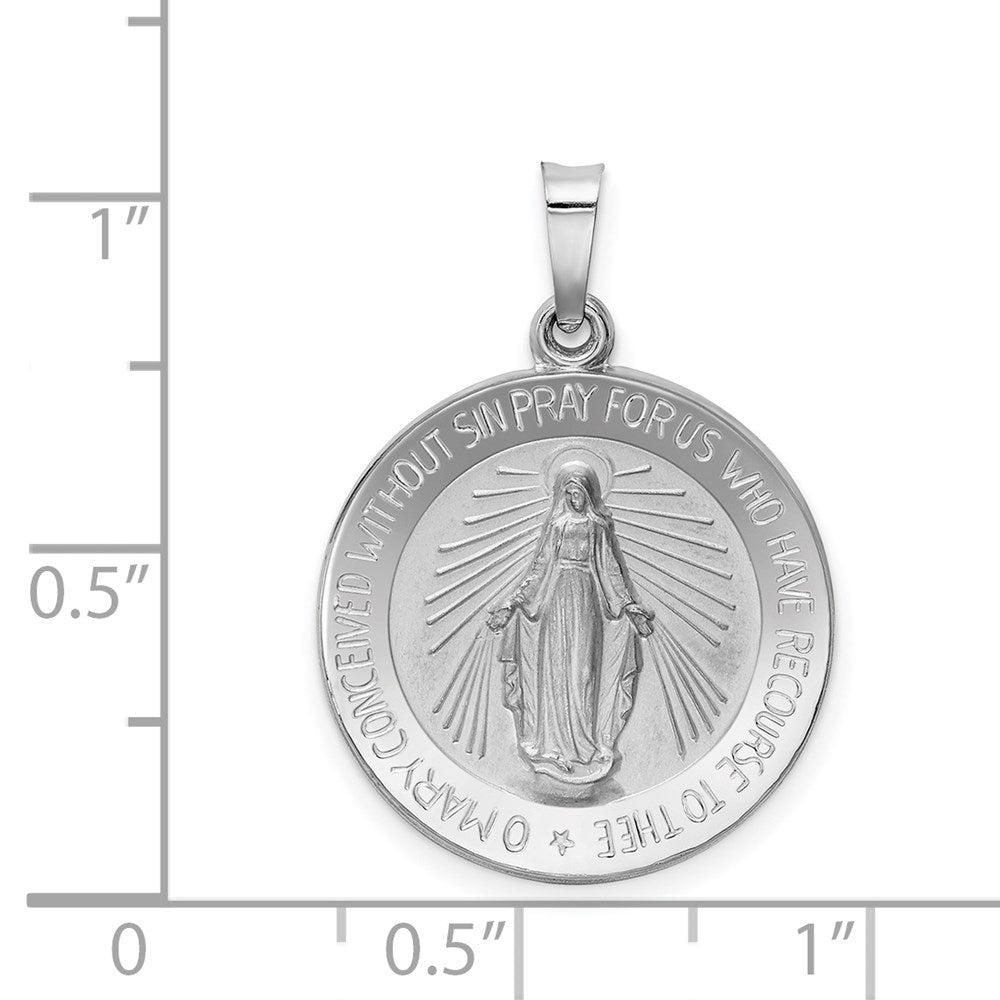 Million Charms 14K White Gold Themed Religious Miraculous Medal