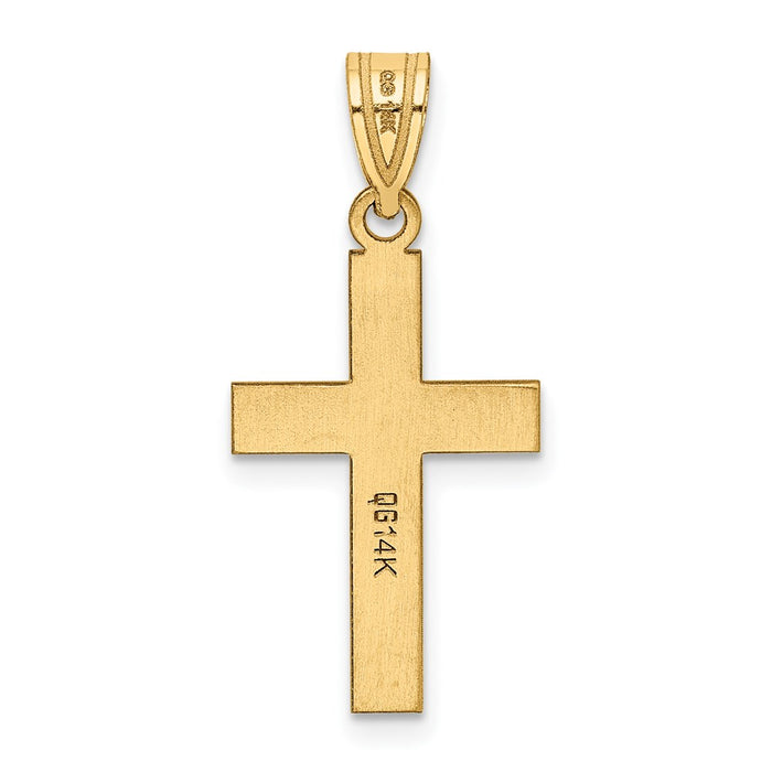 Million Charms 14K Yellow Gold Themed Polished Relgious Cross Charm