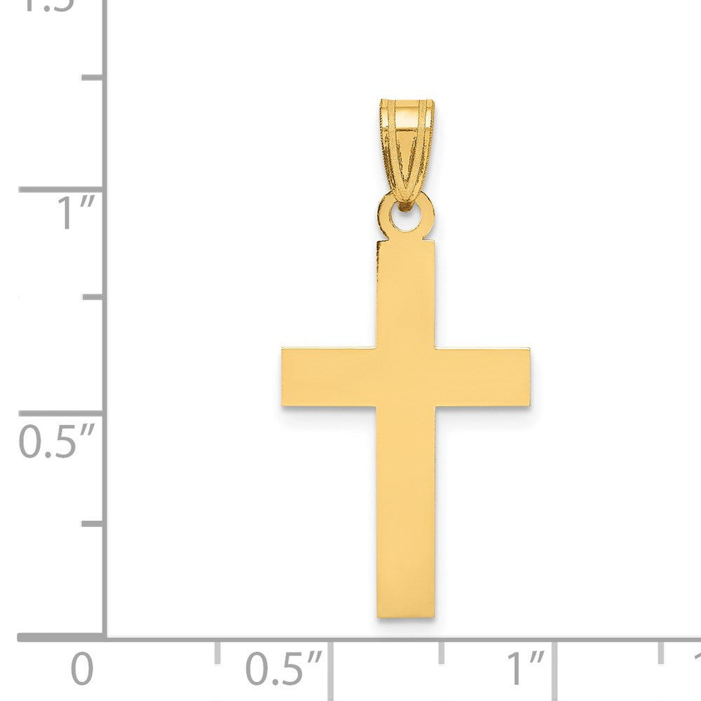 Million Charms 14K Yellow Gold Themed Polished Relgious Cross Charm