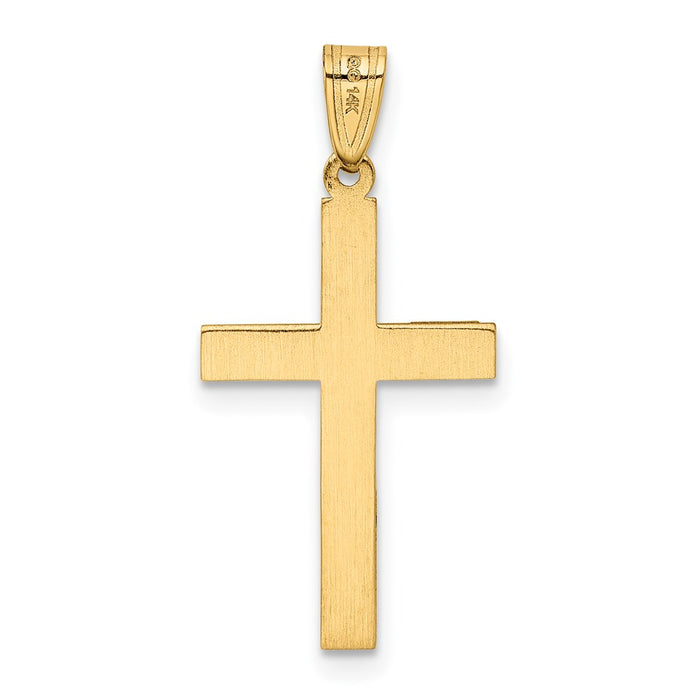 Million Charms 14K Yellow Gold Themed Polished Relgious Cross Charm