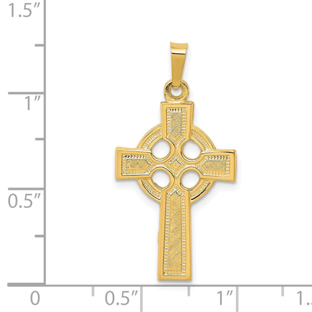 Million Charms 14K Yellow Gold Themed Celtic Relgious Cross Charm